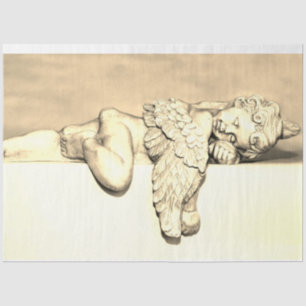 Papier Mousseline Découpage de couchage Angel Gardien 20x30 Sepia