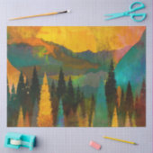 Papier Mousseline Découpage de couleur d'eau du coucher de soleil de (Artisanat)