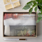 Papier Mousseline Découpage de couronne de Noël rétro (Cadeau)