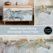 Papier Mousseline Découpage de course de chevaux blancs