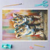 Papier Mousseline Découpage de cubes colorés vibrants (Artisanat)