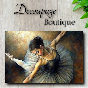 Papier Mousseline Découpage de danseuse ballerine à l'huile ton terr