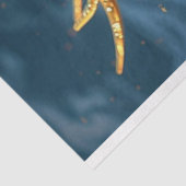 Papier Mousseline Découpage de dragon de serpent d'or Turquoise méta (Détail)