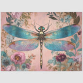 PAPIER MOUSSELINE DÉCOUPAGE DE DRAGONFLY ENCHANTÉE (Recto)