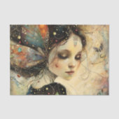 PAPIER MOUSSELINE DÉCOUPAGE DE FÉES FANTAISISTES (Recto)