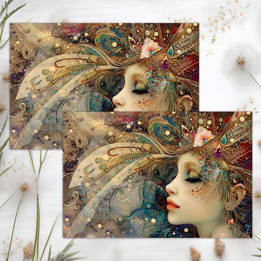 PAPIER MOUSSELINE DÉCOUPAGE DE FÉES FANTAISISTES