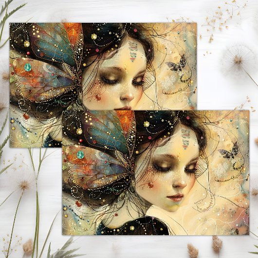 PAPIER MOUSSELINE DÉCOUPAGE DE FÉES FANTAISISTES