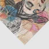 PAPIER MOUSSELINE DÉCOUPAGE DE FEMME VINTAGE ROMANTIQUE (Détail)