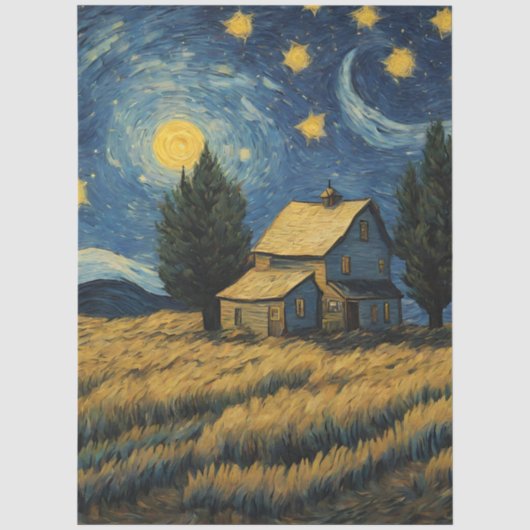 Papier Mousseline Découpage de ferme rustique (Recto)