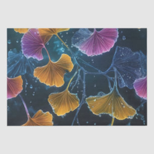 Papier Mousseline Découpage de feuilles de Ginkgo au luminogramme co