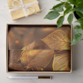 Papier Mousseline Découpage de feuilles dorées (Cadeau)