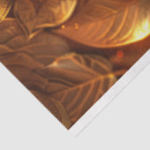 Papier Mousseline Découpage de feuilles dorées (Détail)