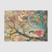 PAPIER MOUSSELINE DÉCOUPAGE DE FILLE FLEURIE BOHO (Recto)