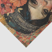 PAPIER MOUSSELINE DÉCOUPAGE DE FILLES BOHO WHIMSICAL (Détail)