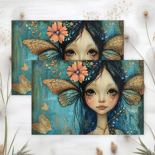 PAPIER MOUSSELINE DÉCOUPAGE DE FILLES DE FOI BLANC