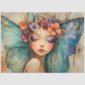 PAPIER MOUSSELINE DÉCOUPAGE DE FILLES FLEURIES CUTE (Recto)