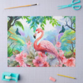Papier Mousseline Découpage de Flamant rose rose floral tropical (Artisanat)