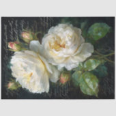 Papier Mousseline Découpage de fleur Rose de crème (Recto)