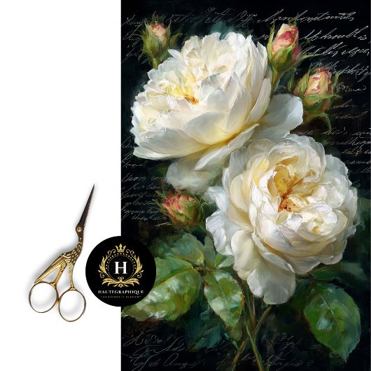 Papier Mousseline Découpage de fleur Rose de crème