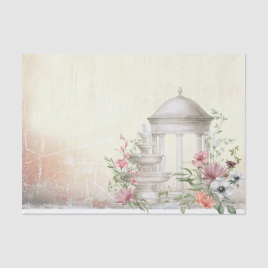 Papier Mousseline Découpage de fleurs de jardin (Recto)