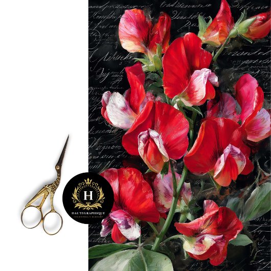 Papier Mousseline Découpage de fleurs de pois doux rouge