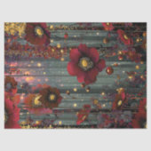 Papier Mousseline Découpage de fleurs rouges en or de la Majesté des (Recto)