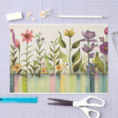 Papier Mousseline Découpage de fleurs vert violet fleur sauvage (Artisanat)