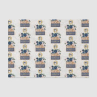 Découpage de fleurs vintage voyage bleu marine ros