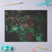 Papier Mousseline Découpage de floraison dorée et verte (Artisanat)