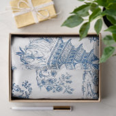 Papier Mousseline Découpage de flux bleu Chinoiserie bleu (Cadeau)