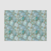 Papier Mousseline Découpage de géode d'agate turquoise de luxe avec (Recto)