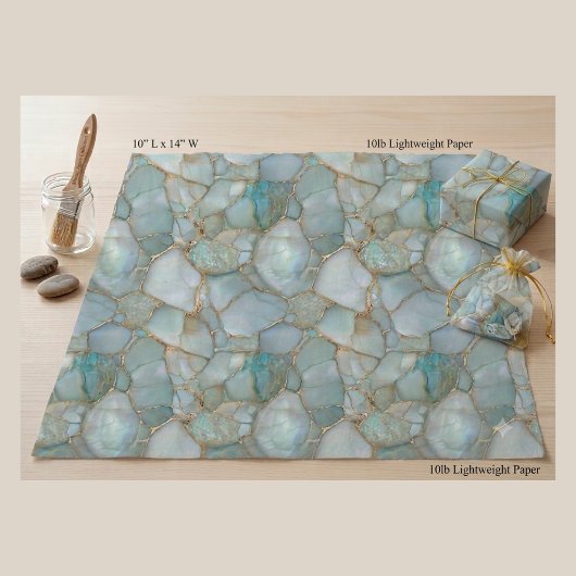 Papier Mousseline Découpage de géode d'agate turquoise de luxe avec