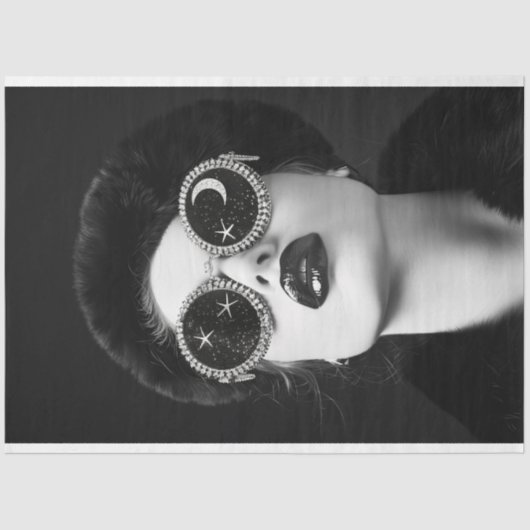 Papier Mousseline Découpage de glam céleste (Recto)