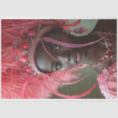 Papier Mousseline Découpage de glamour à plumes roses (Recto)