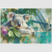 Papier Mousseline Découpage de Koala et Sydney Harbour Bridge (Recto)