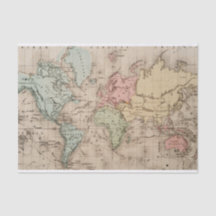 Découpage de la carte du monde vintage