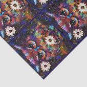 Papier Mousseline Découpage de la Chouette florale impressionniste (Détail)