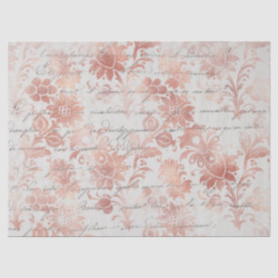 Papier Mousseline Découpage de la florale de l'or de l'Rose Vintage