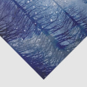 Papier Mousseline Découpage de la forêt de pins d'hiver bleu (Détail)