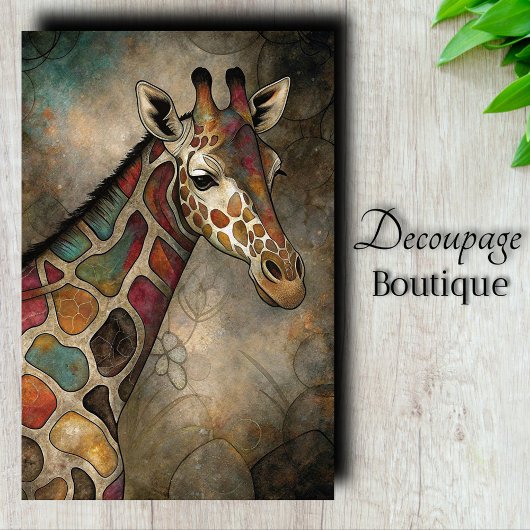 Papier Mousseline Découpage de la Giraffe de mosaïque