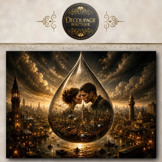 Papier Mousseline Découpage de la Larme d'Amour Éternel