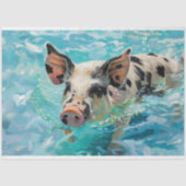 Papier Mousseline Découpage de la nage de cochon de plage (Recto)