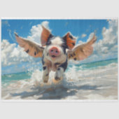 Papier Mousseline Découpage de la nage de cochon de plage (Recto)