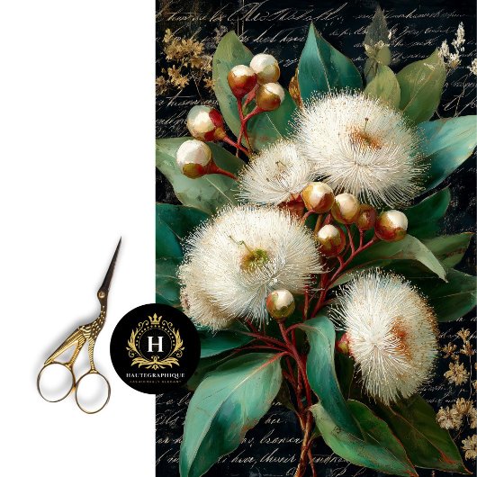 Papier Mousseline Découpage de la noix de fleur blanche