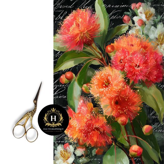 Papier Mousseline Découpage de la noix de pomme rouge orange