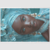 Papier Mousseline Découpage de la tête de cristal bleu turquoise (Recto)