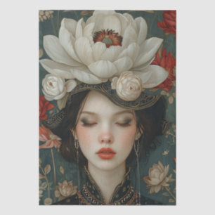 Papier Mousseline Découpage de la tête de la dame de l'époque victor