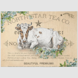 Papier Mousseline Découpage de la vache laitière vintage