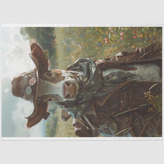 Papier Mousseline Découpage de l'agriculture de vache de ferme (Recto)