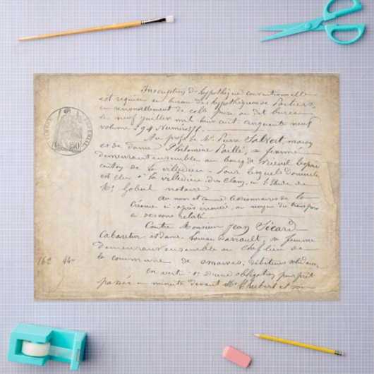 Papier Mousseline Découpage de l'ancien script français (Artisanat)